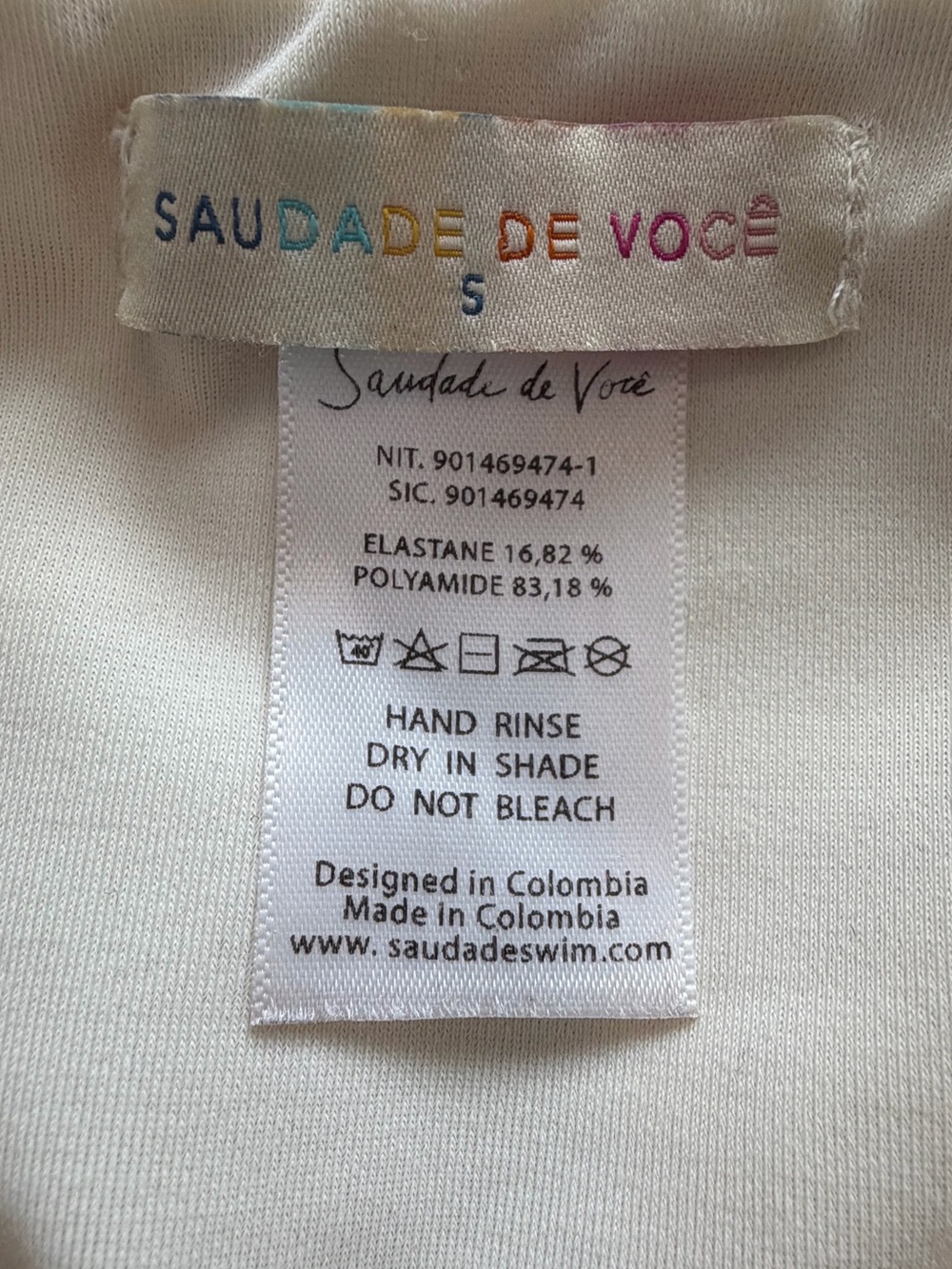 Saudade De Você White Night One Piece Swimsuit Size S - Picture 7 of 9